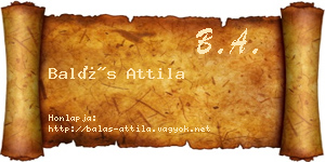 Balás Attila névjegykártya